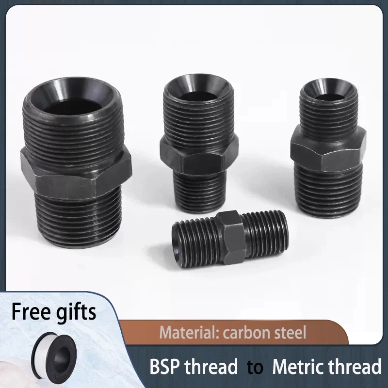 Thread Fitting High Pressure Oil Pipe Joint Hydraulic Adapter Conversion Metric M to 1/8 1/4 3/8 1/2 3/4 Inch Thread Connector