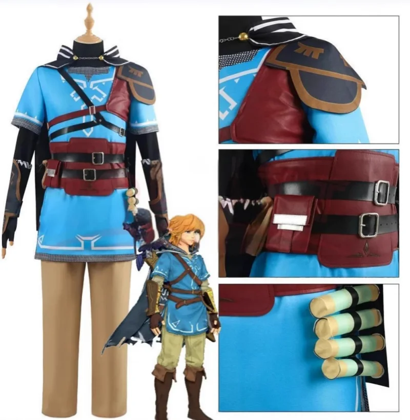 Jeu Zelda Cosplay Breath of the Wild Link Cosplay Costume chemise cape accessoires ensembles adultes enfants tenue pour fête de carnaval