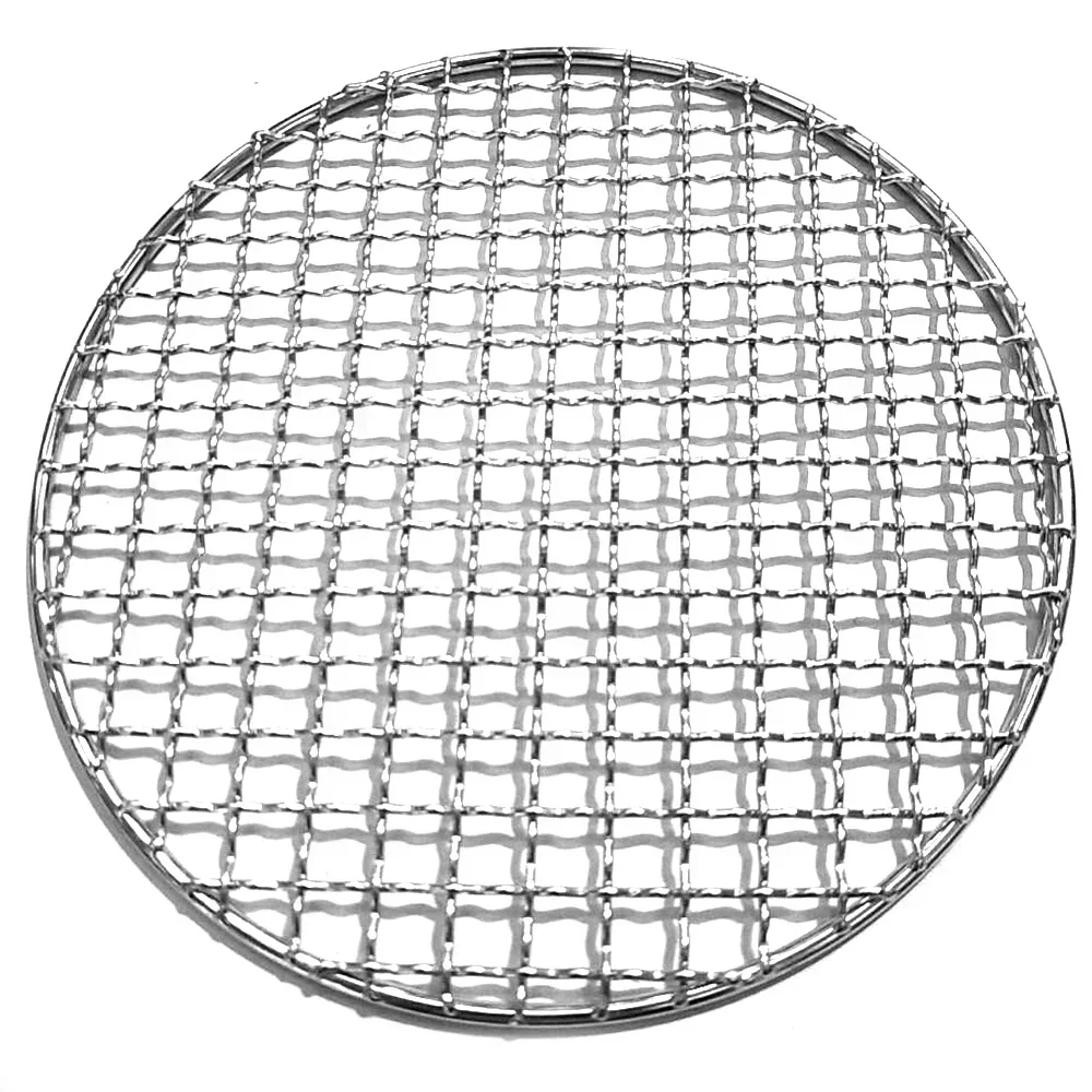 

18-29cm Stainless Steel Round BBQ Net Grill Roast Mesh Net Barbecue Baking Pan Mat Grid Camping Picnic Baking Kitchen Accessory