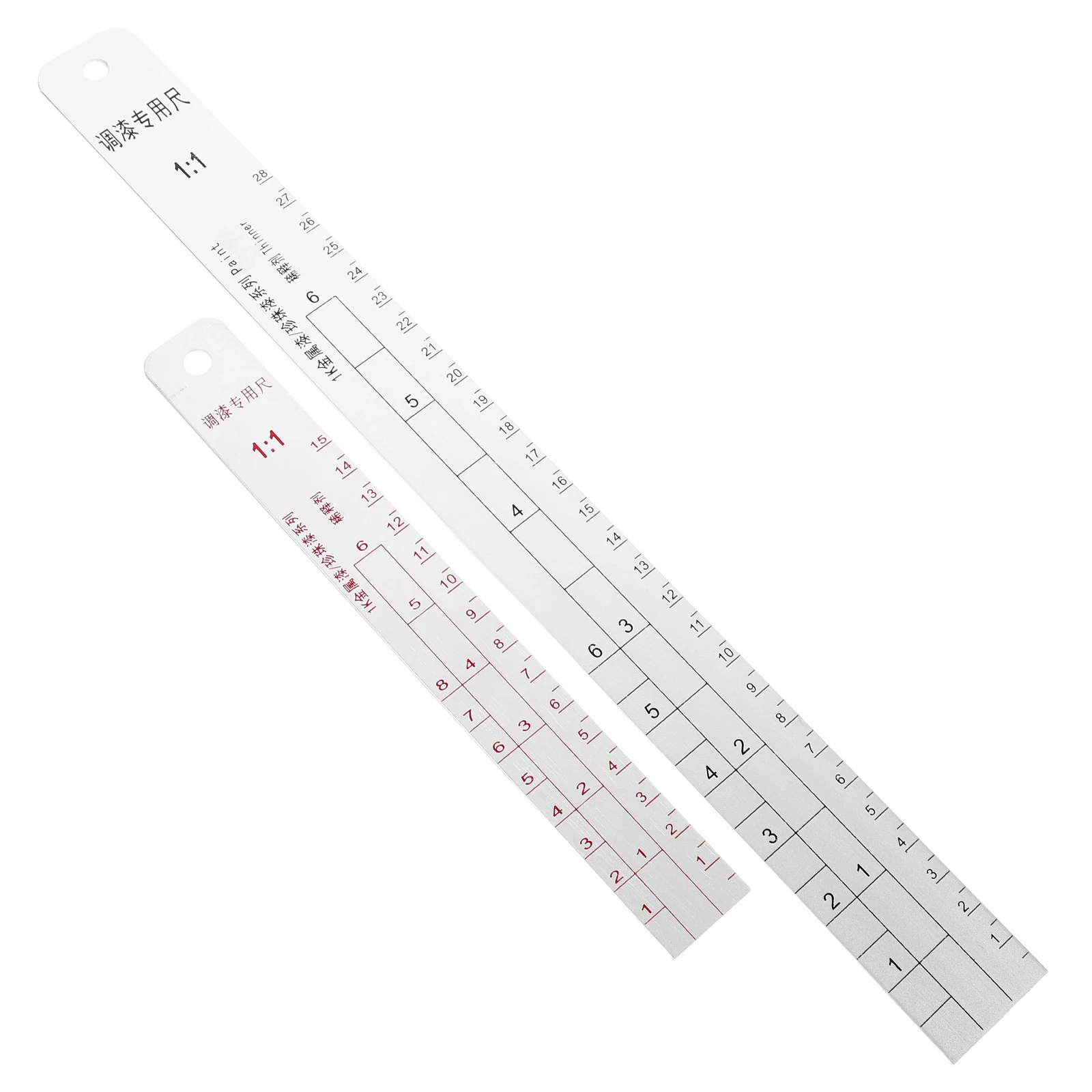 

2pcs Paint Scale Ruler Car Mixing Stainless Steel Coating Color Measurement Tools Vehicle Painting Accessories Set Precise