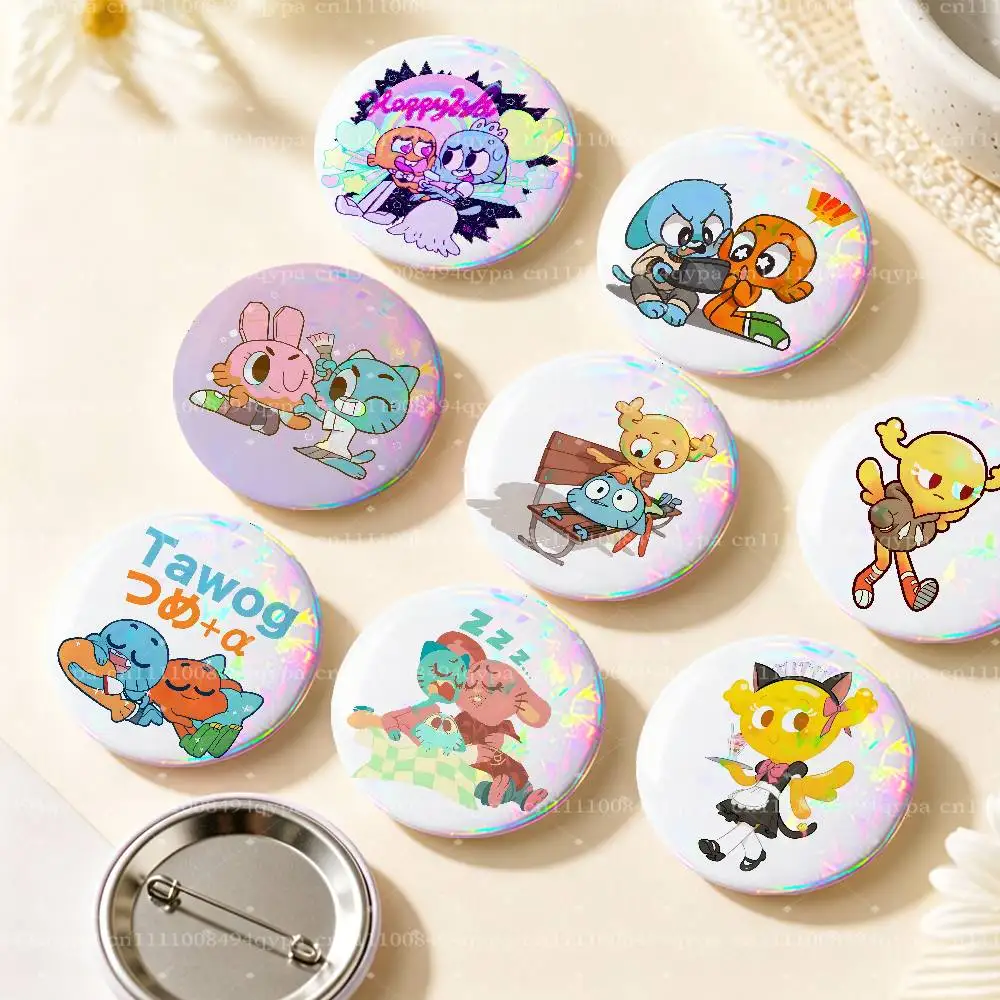 Gumball The A-Amazing World Pin Laser Badge Decoration Gifts Merch Party Supplies Button for Accessories Art DIY Crafts Decor