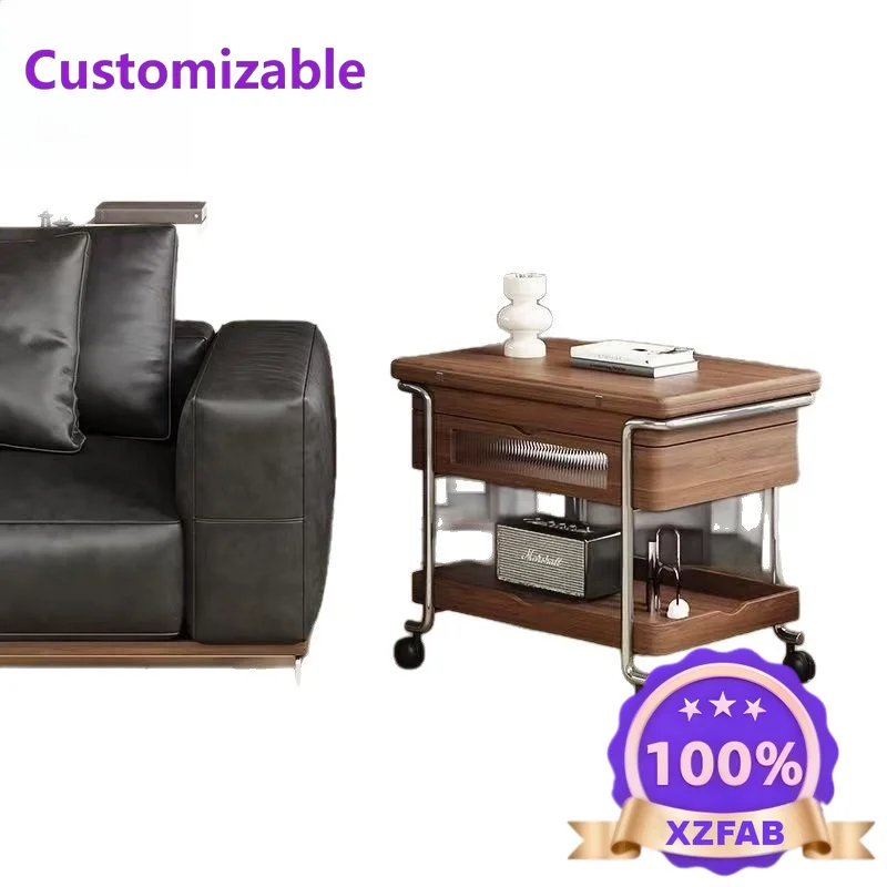 Factory Direct 2026 Household Folding Pulley Lifting Movable Small Push Table Coffee Table