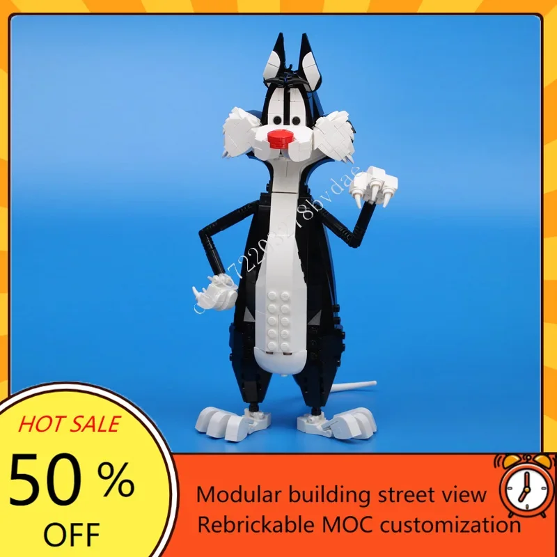 406PCS MOC Stad Dier Sylvester (Kat) s Dierentuin Schattige Huisdieren Accessoires Thuis Technische DIY Verjaardag Vrienden Kerst Speelgoed Geschenken