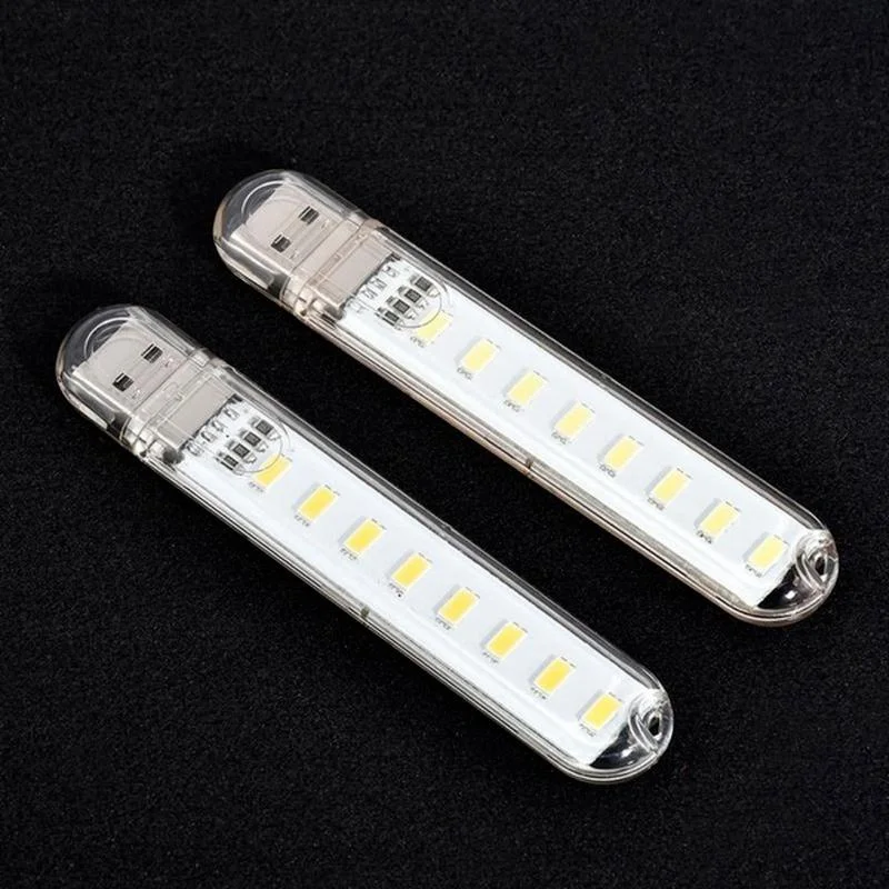 Practical New Portable 8 LED USB Mini Lamp DC 5V Energy Saving Camping Lighting Flexible Design For PC Laptop Mobile Power Bank