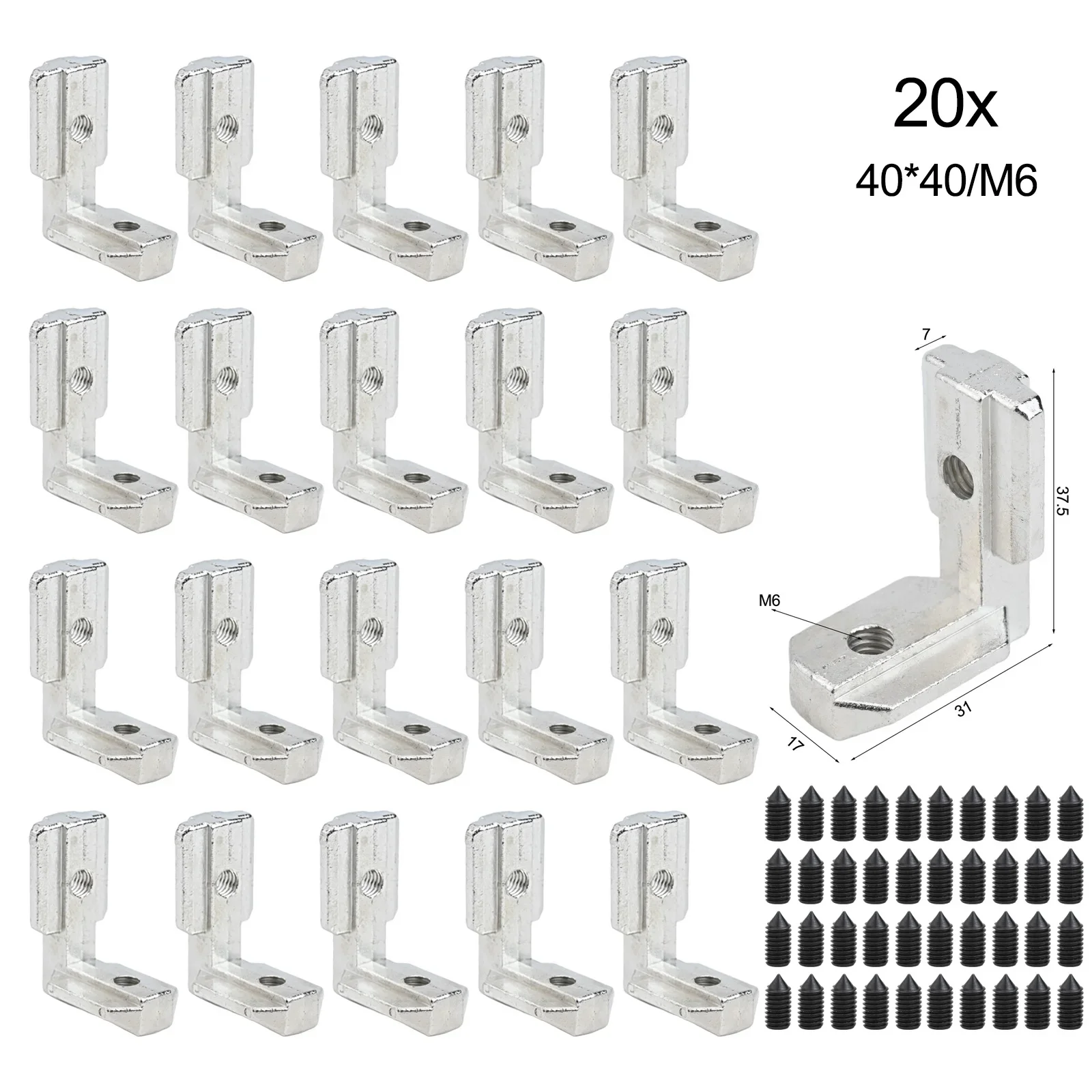 Zinc Alloy CNC Routers Zinc Alloy Corner Brackets Compatible Models Profile Screws With 40pcs Screws Zinc Alloy