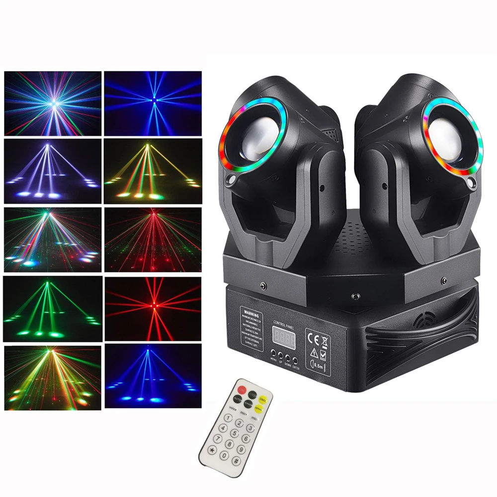 150W Four-Head Beam Moving Head Led Light DMX Controller Rotating Stage Party Laser Effect Lamp Remote Control for DJ Disco Bar