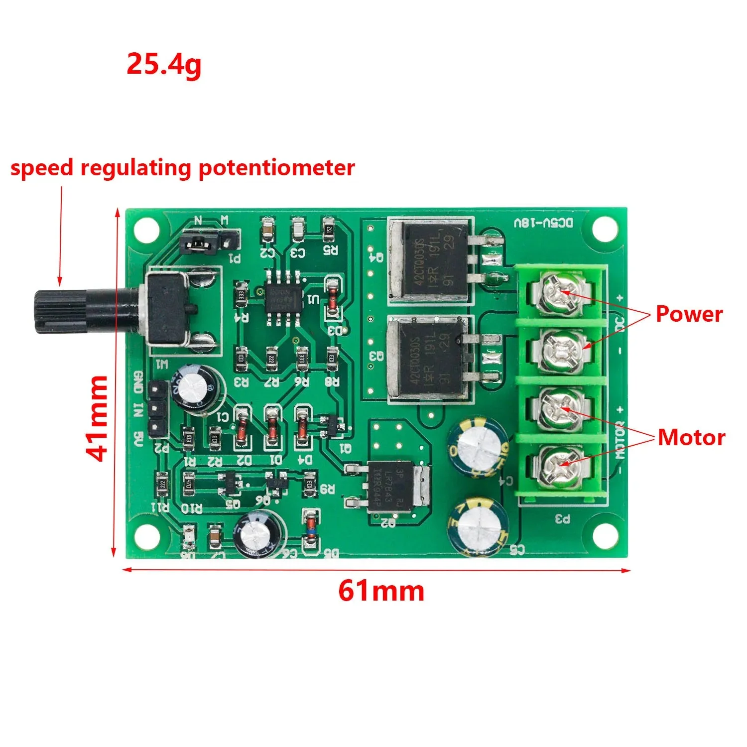 DC Motor Governor DC5-18V High Power PWM Permanent Magnet Small Motor Stepless Speed Board 15A