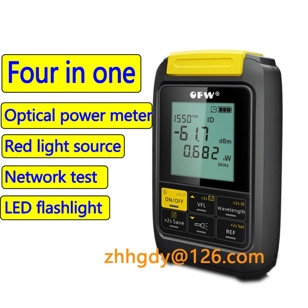 

4in1OFW optical power meter OPM Led lamp visual fault locator network cable test optical fiber tester 5km 15km 30MW rechargeable