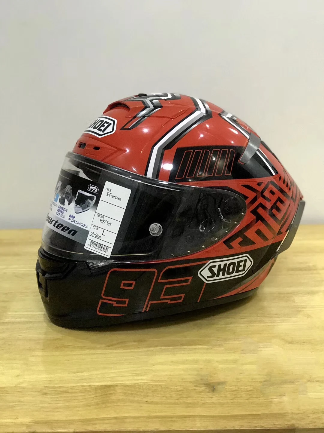 Shoei-オートバイのヘルメット,フルフェイス,X-14 x 14,赤,マルケス,乗馬,モトクロス,レーシング,オートバイ