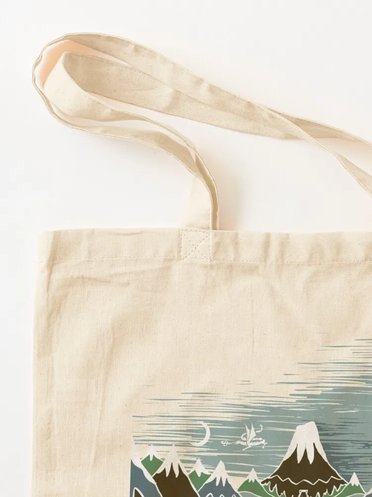 A Halflings journey on a mountain path through an elven wood in the style of J.R.R.Tolkien Tote Bag