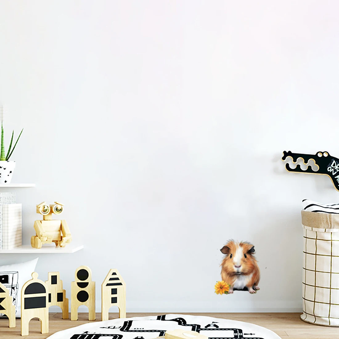 Three Ratels QB38 Cartoon Mouse Watercolor art wall stickers for home decoration kid's bedroom Toilet decals