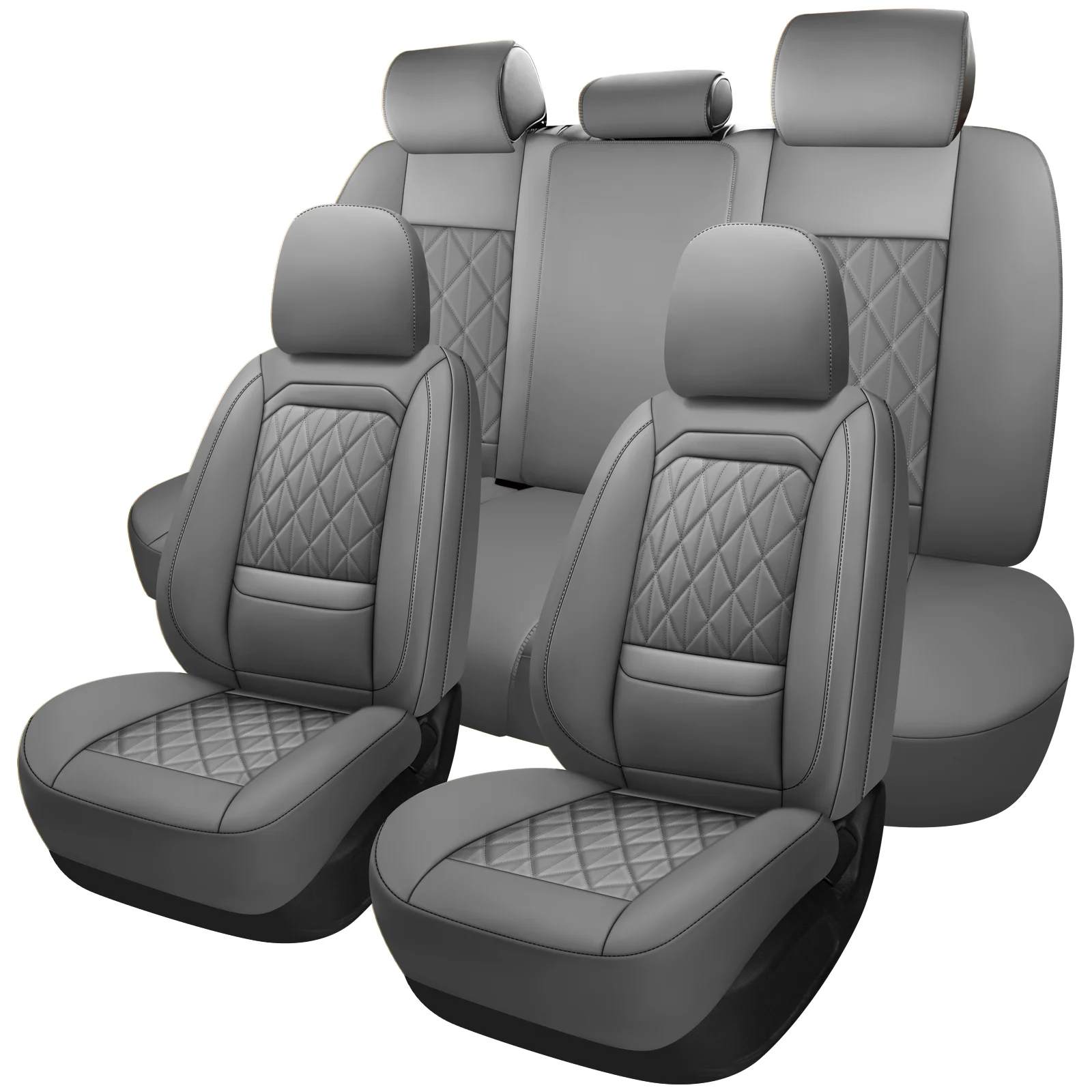 WF10-GRAY Five-Seat Car Seat Covers Universal Full Surround Car Seat Covers Fits 95% of Vehicle Models Car Accessories Driver's Seat Cover or Passenger Seat Cover All Season Universal Pad