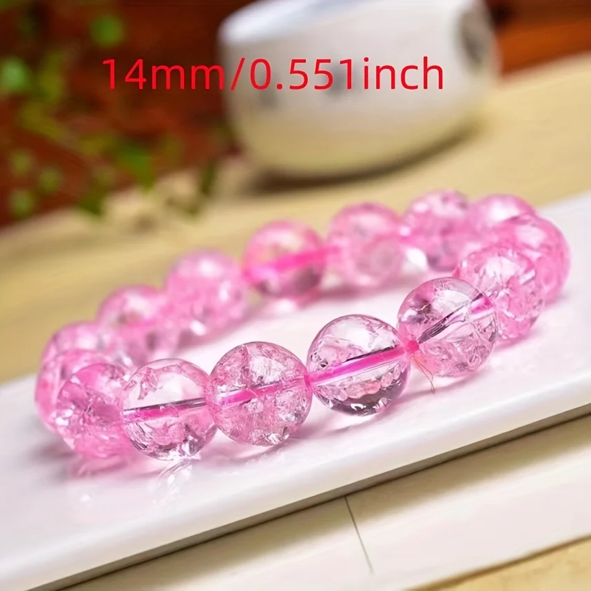 pink crackle quartz bracelets crystal raw home decoration spiritual healing crystal