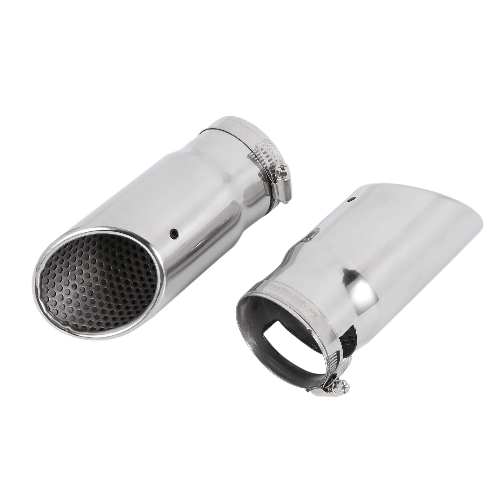 2Pcs for Mercedes Benz C180 Car Exhaust Muffler Tip Stainless Steel Pipe Chrome Modified Car Rear Tail Throat Liner Accessories