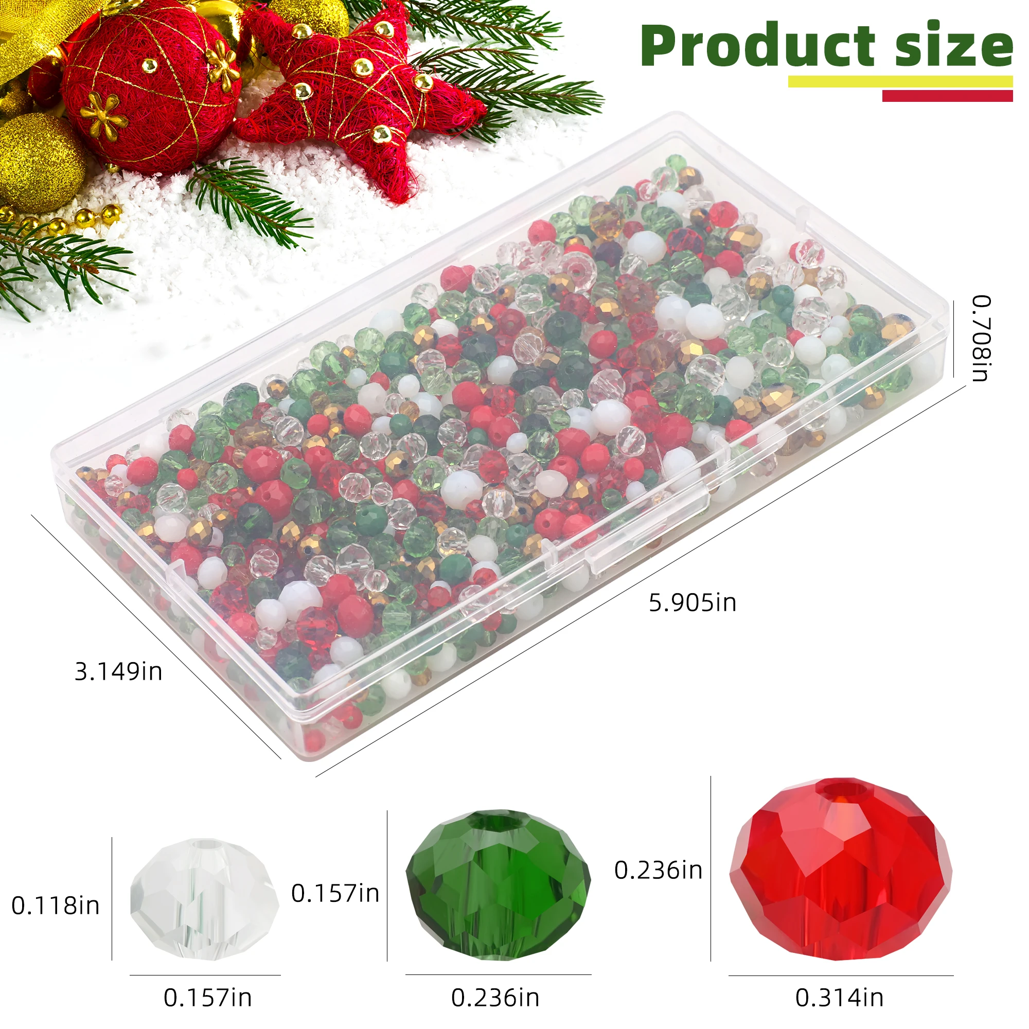 4 6 8 mm 1000Pcs/Box Faceted Rondelle Glass Beads for Jewelry Making Christmas Color Crystal Bracelets Necklaces Accessories