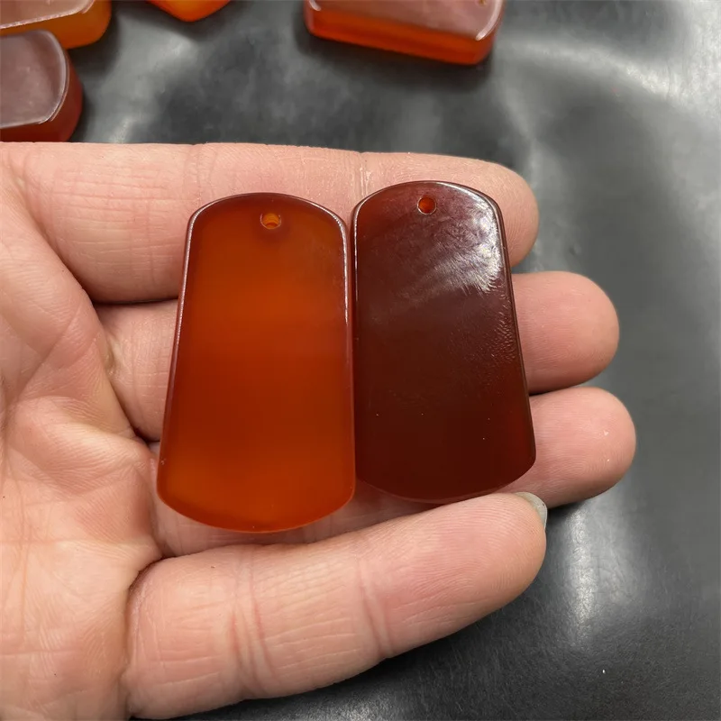 Cheap Jade Natural Genuine Goods Red Agate Lucky Pendant Pendant Trapezoidal Plate Jade Pendant Pendant Special Offer