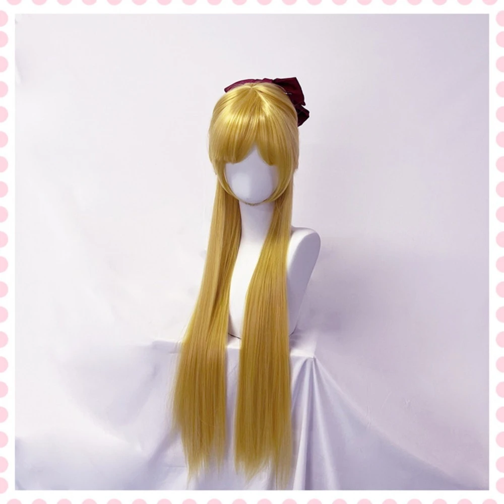 Perruque de cosplay blonde longue et droite pour cheveux de marin Venus Minako Aino Anime