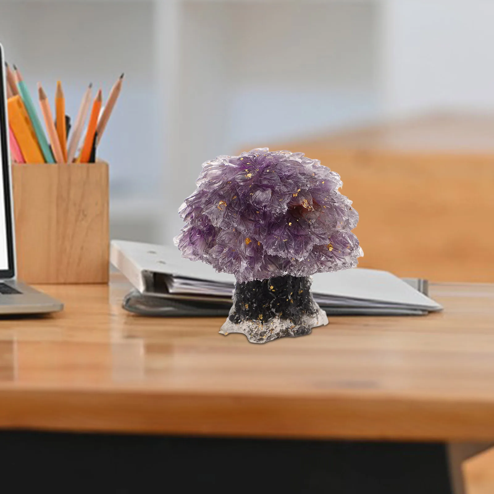 

Crystal Stone Tree Decor Natural Crystal Wealth Tree for Home Office Desk Interior Design Elegant Vibrant Desktop Ornament Feng