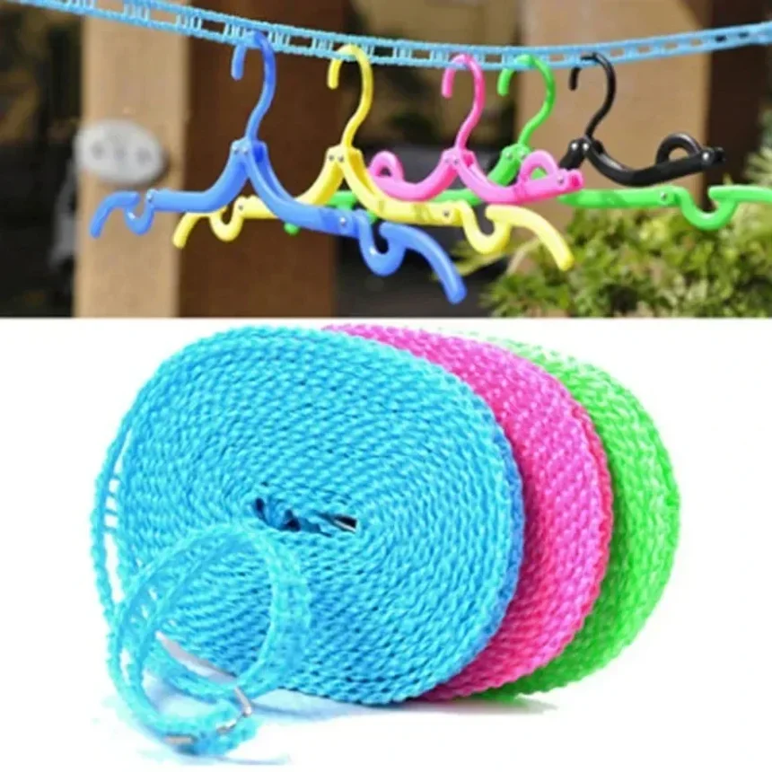 

Outdoor Clothesline Nylon Non-Slip Laundry Line Rope Travel Business Windproof Clothes Cord 10 Meter Long