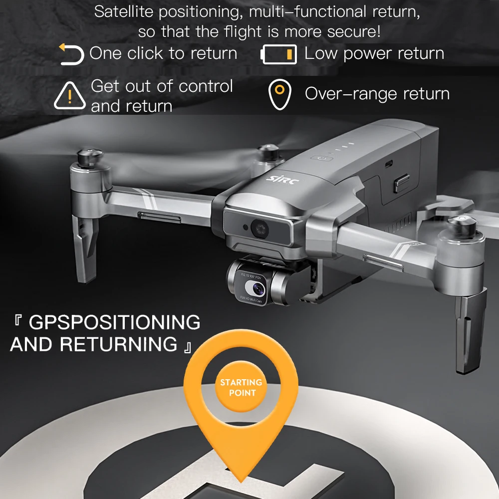 SJRC F22 S2 Pro GPS Drone 5G WIFI 4K HD Fotocamera EIS 2 assi Stabilizzato Gimbal Laser Evitamento Ostacoli Brushless RC Quadcopter Giocattolo