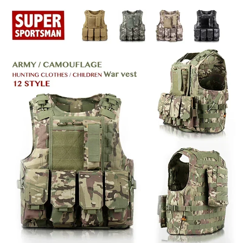 

Outdoor Airsoft Tactical Kids Children Vest Uniform Hunting Equipment Kids Boy Girl Camouflage Hiking CS Hunting Clothes