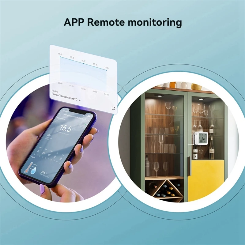 Tuya Smart Home Wifi Temperature & Humidity Sensor With 1M External Probe App Remote Viewing Temperature Humidity Meter