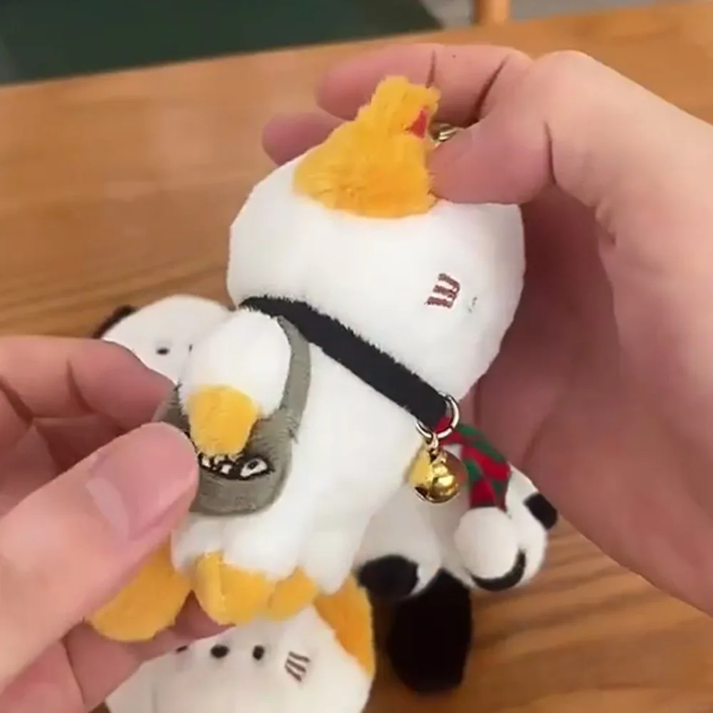 

Travel Kitten Plush Cat Bag Pendant Bell Scarf Cat Plush Keyring Cartoon PP Cotton Plush Cat Doll Keychain Couple Gift