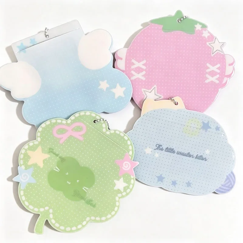 Korean Strawberry K-Pop Star Photo Card Holder Keychain Pendant 3 inch Idol Fans Photocard Case for Students Bag Decoration