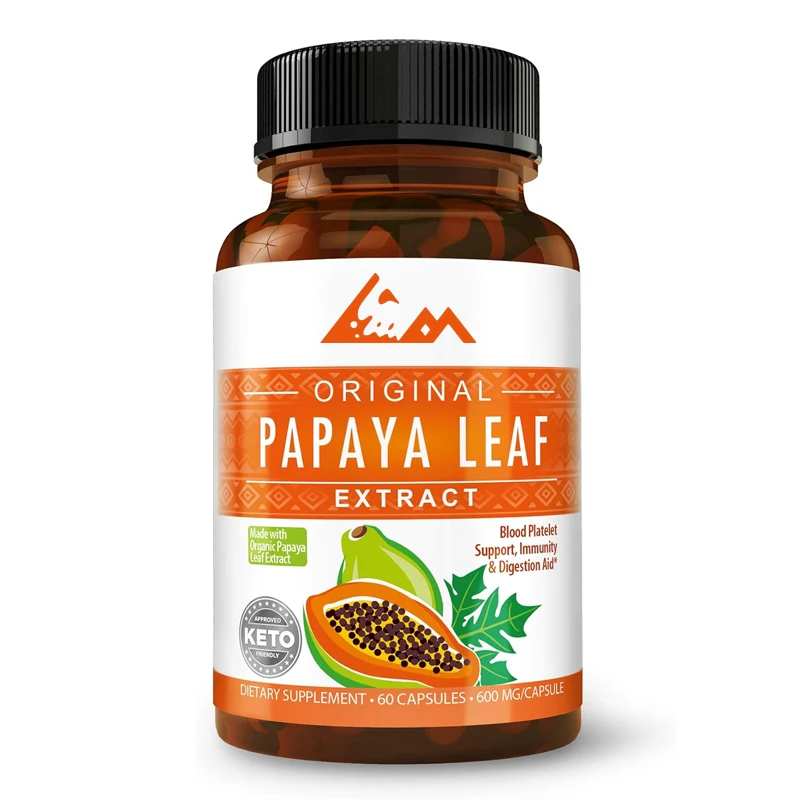 Papaya leaf extract digestive enzymes - blood plate, bone marrow and robust support, immune gut and super digestive health