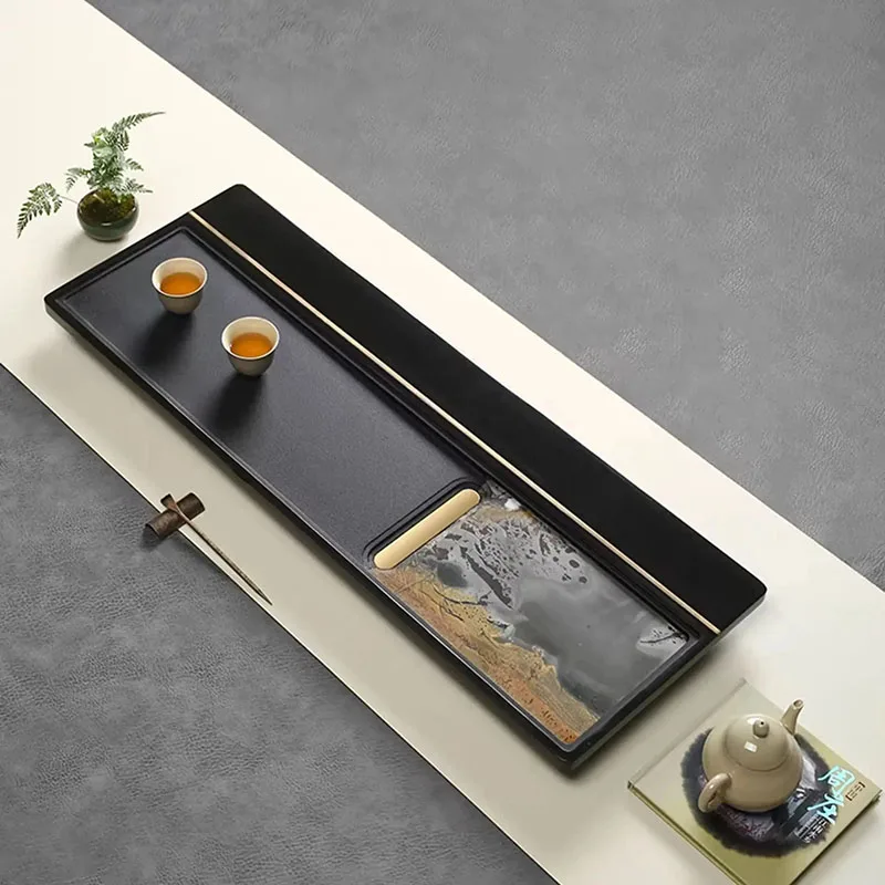 ^Rectangle Hospitality Tea Tray Accessories Ceremony Table Ceramic Decorative Tea Tray Tableware Office Bandejas Home Products