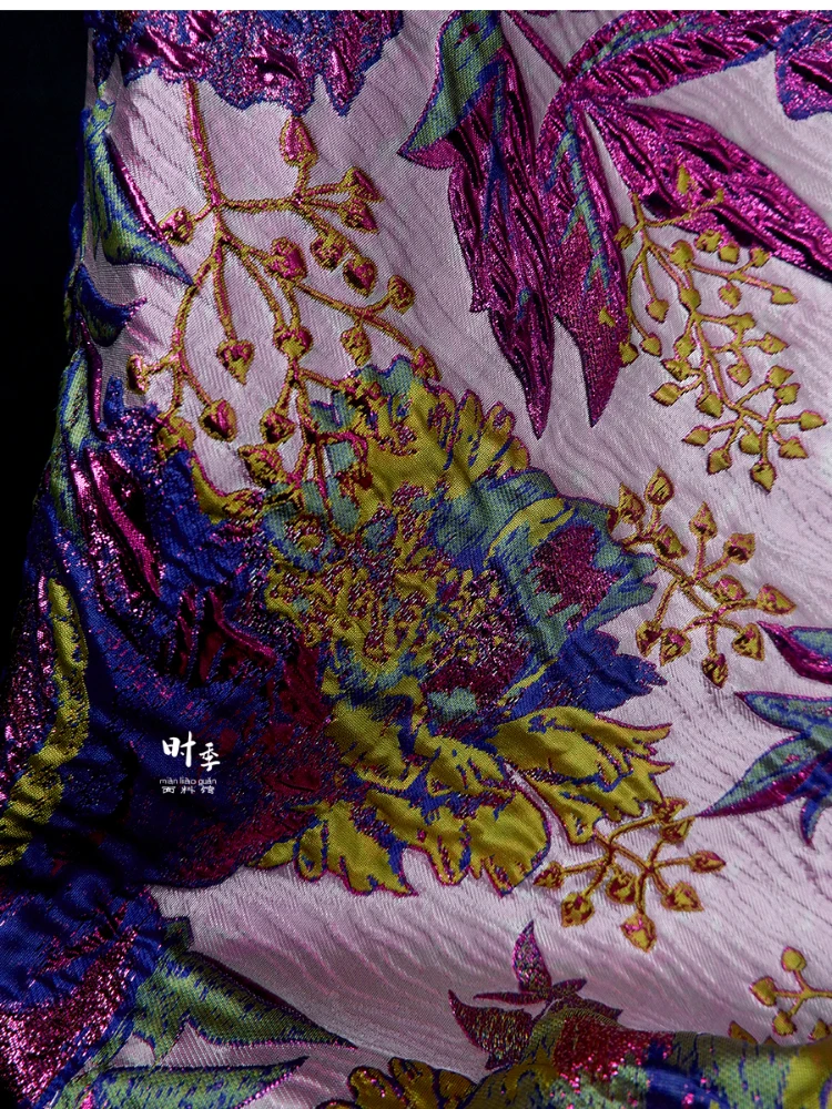 سلك معدني منقوش من قماش الجاكار فستان بدلة ملابس أقمشة قماش مصممة إبداعية لمواد الخياطة لكل متر