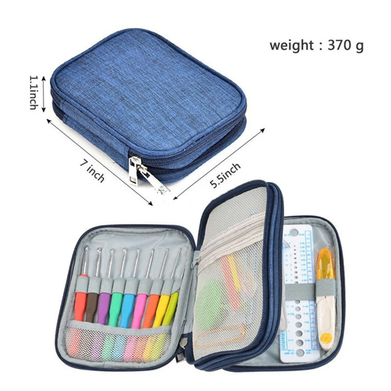 Crochet Knitting Kit 56Pcs with Hooks DIY Weaving Set for Beginners with Storage Bag