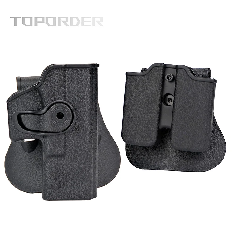 Funda táctica para pistola Glock, adecuada para Glock G17, G19, G22, G23 9mm doble revista bolsillo caza al aire libre