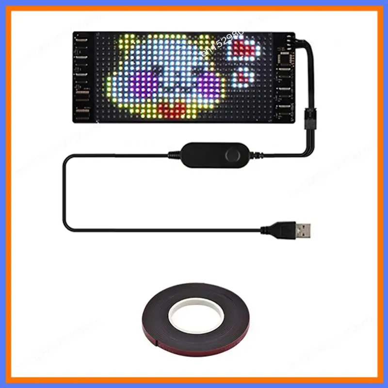 Pannello pixel LED BAAE, modulo LED flessibile USB 5V Display di animazione testo a scorrimento RGB, APP Bluetooth, 16X32 LED 7X17 cm Durevole