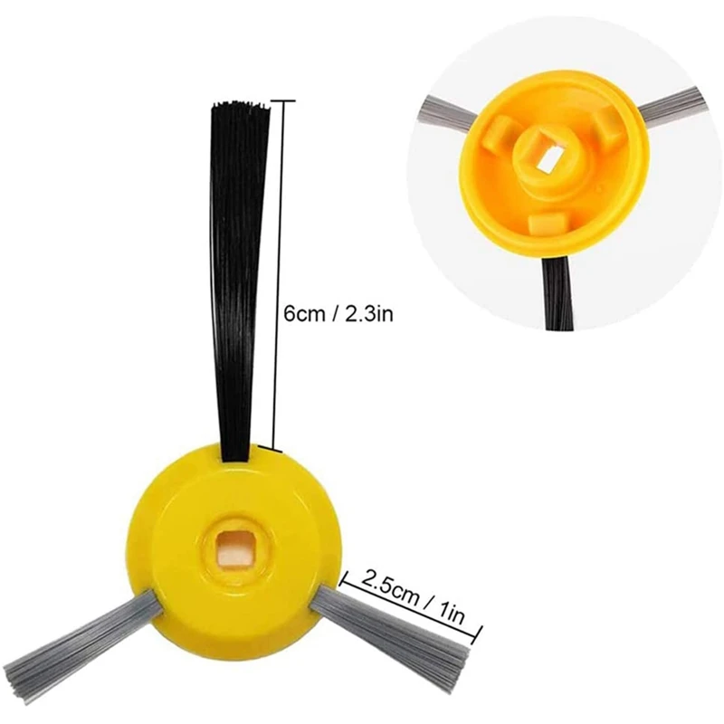 8 Pack Side Brushes Replacement Parts Compatible For Shark ION Robot R75 RV700 RV720 RV750 RV750C RV755 Vacuum Cleaner