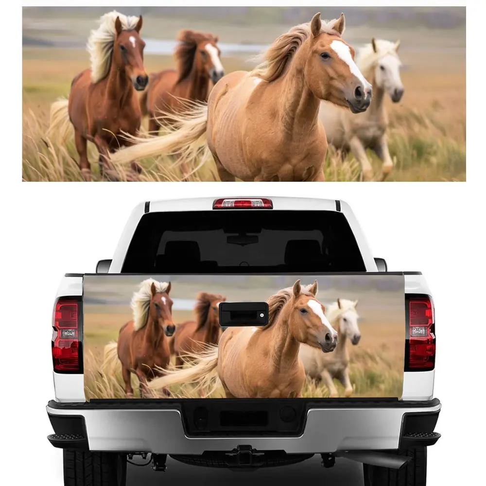 Running Gallant Horse Animal Car Tail Trunk Protect Vinly Decal Auto Accessories DIY Hood Decoration Sticker for Off-road Pickup