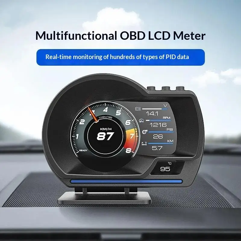 Ultra Slim Design OBD2 GPS Dual System Car Head Up Display Universal Speedometer Gauge for All 12V Vehicles