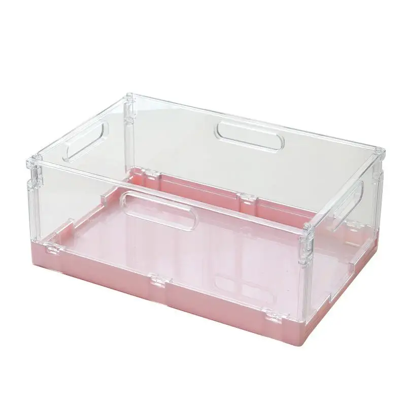 

Acrylic Desktop Organizer Basket Staable Large Capaci Cosmetic Stationery Miscellaneous Items Box Transparent Portable Tray