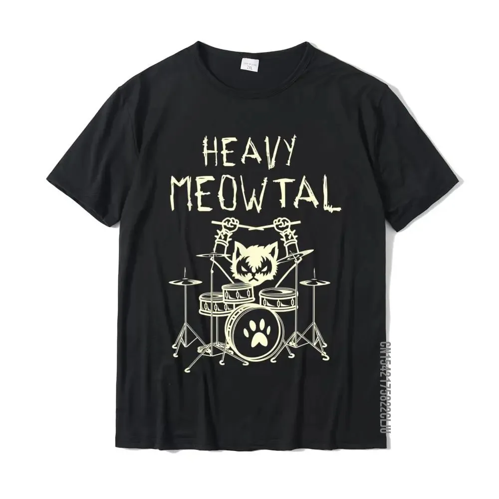 Heavy Meowtal Cat Metal Music Gift Idea Funny Pet Owner T-Shirt Latest Printed Tops Shirt Cotton T Shirts For Boys Geek