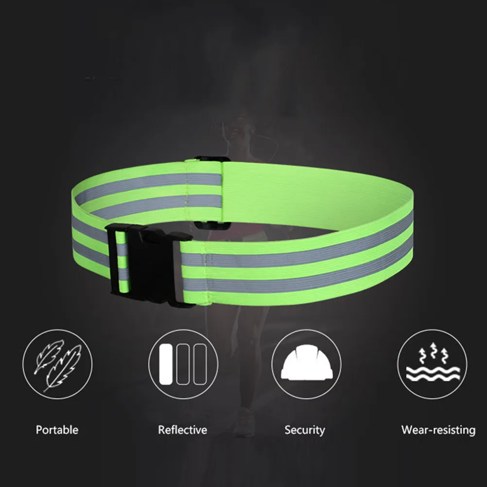 

Adjustable Reflective Belt Elastic High Visibility Safety Gear for Running Cycling Walking 360 Degree Reflective Band Waist Clip