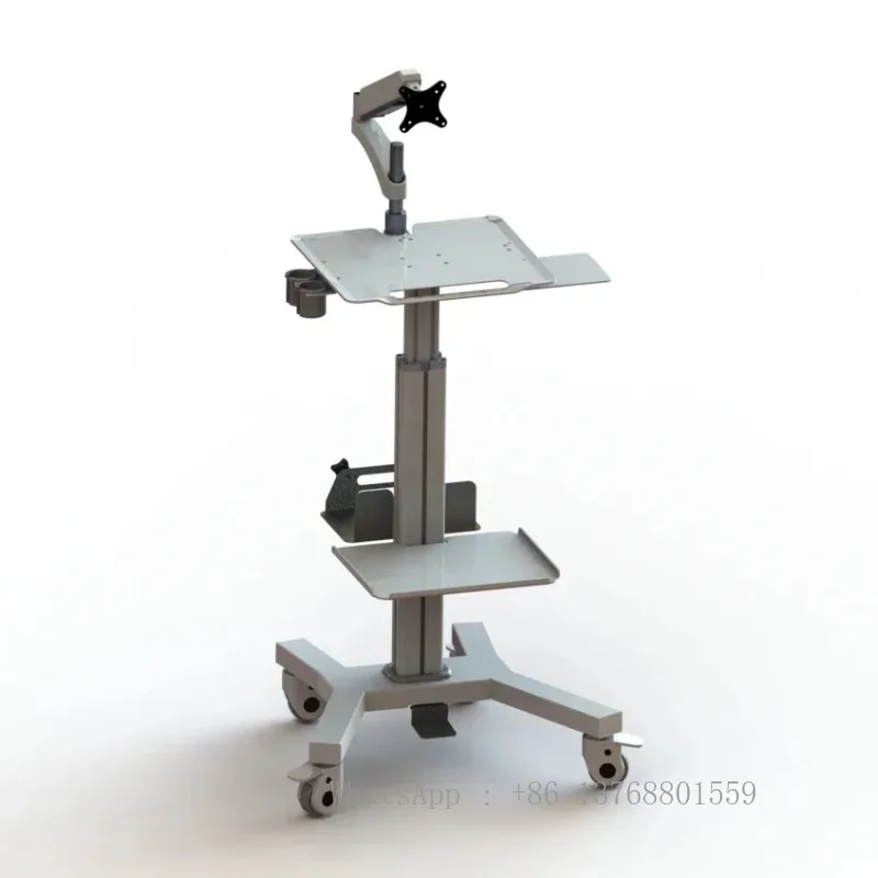 All In One Workstation Height Adjustable Mobile Medical Computer Trolley Tablet VESA Hospital For Dental- Clinic