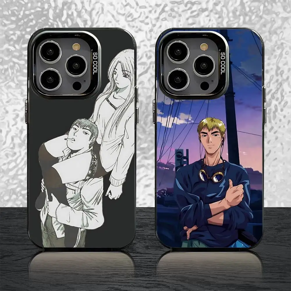 

GTO Eikichi Onizuka Phone Case For iPhone 16,15,14,13,12,11,Pro,Max,Plus,Mini,SE Grey Black Matte Laser Back Cover
