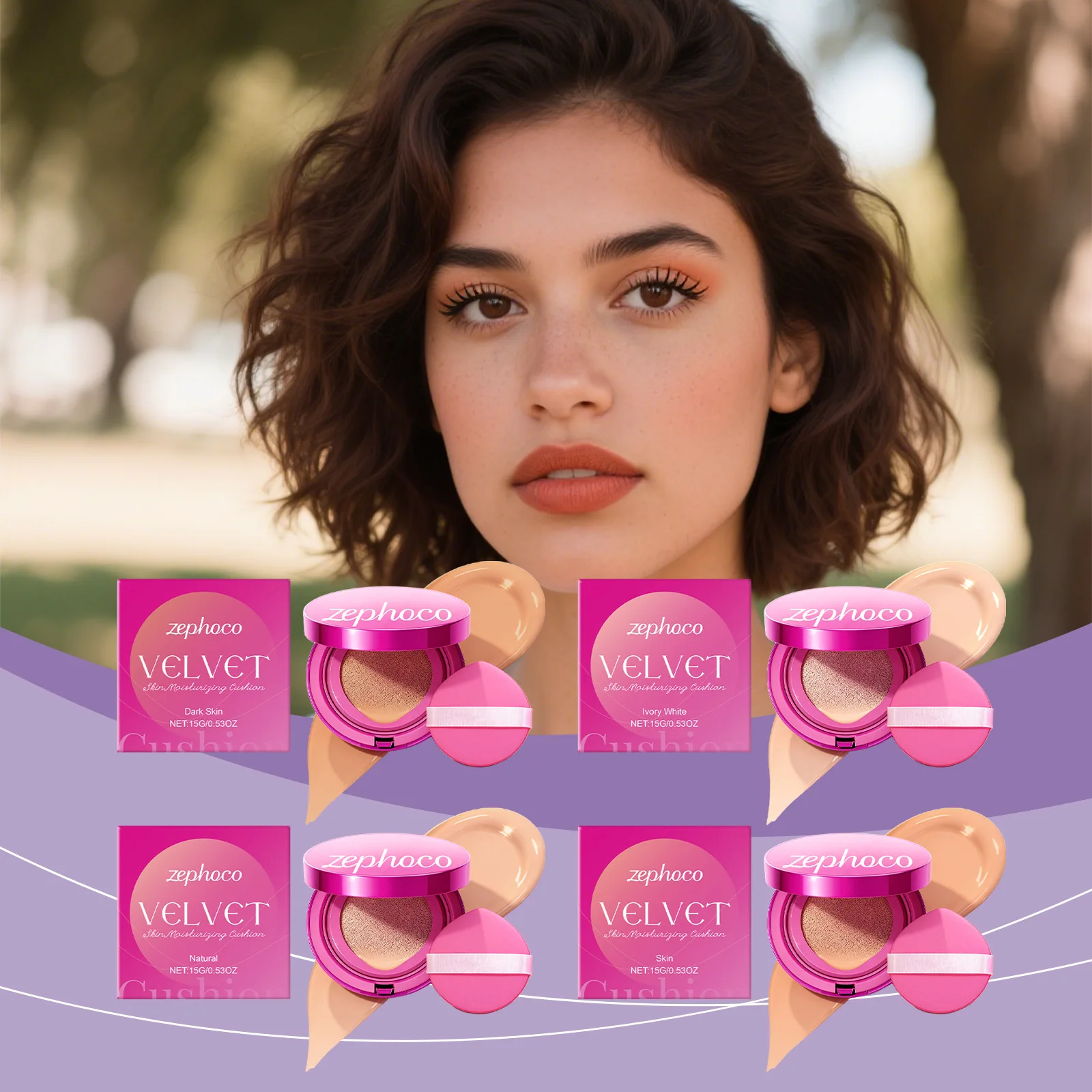 

Увлажняющий тональный кушон против сухости и шелушения: естественное прилипание, маскировка, стойкий макияж, сияющий и сияющий эффект