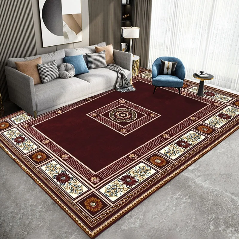 Luxury Floral Pattern Carpet Mat Rug Non-Slip Floor Mat Living Room Bedroom Home Decoration with Multiple Classic Color Options