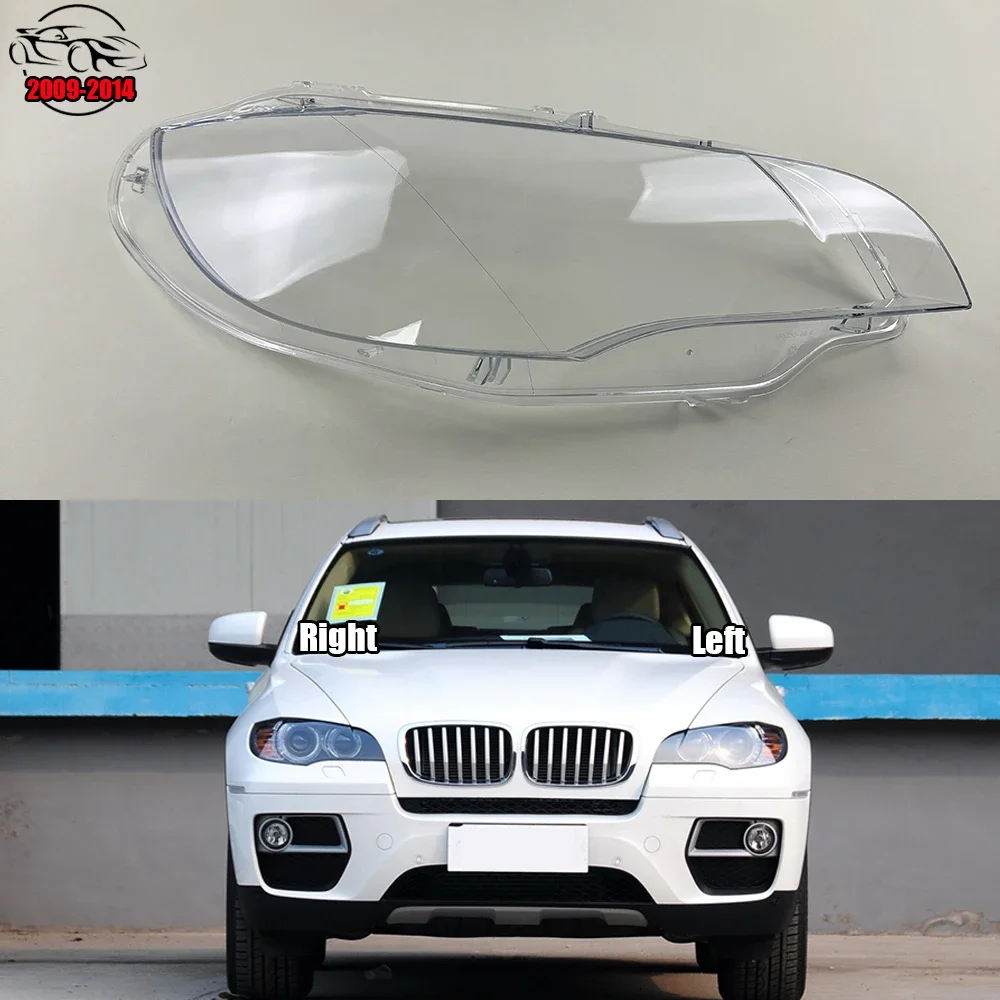 

For BMW X6 E71 2008 2009 2010 2011 2012 2013 2014 Headlamp Transparent Lampshade Shell Masks Headlight Cover Lens Plexiglass