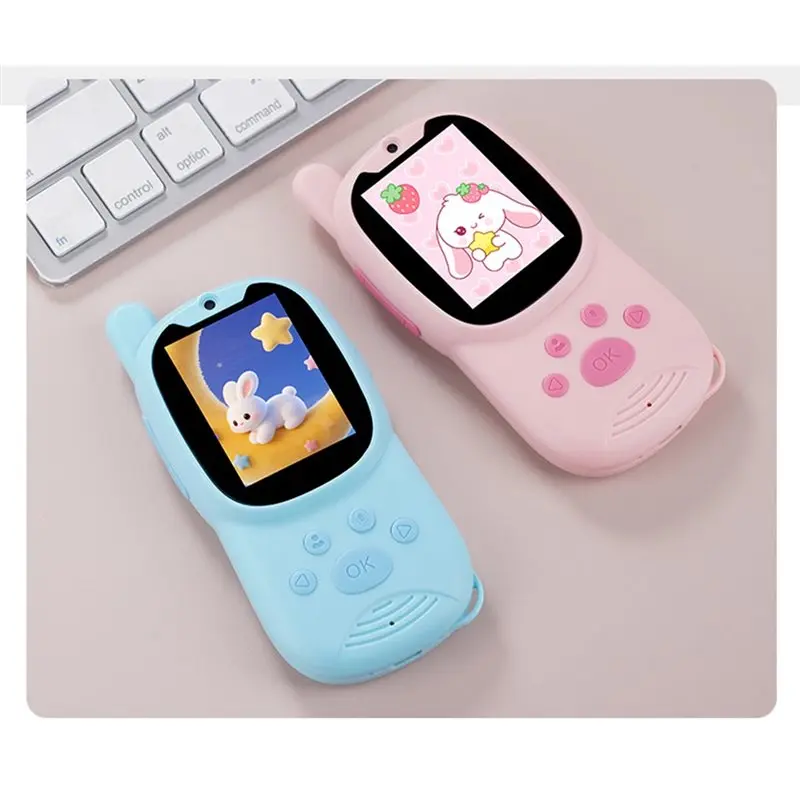 MACH-Video Walkie Talkies Mini Cute Bidirectional Intercom Long Battery Life LCD Screen Display