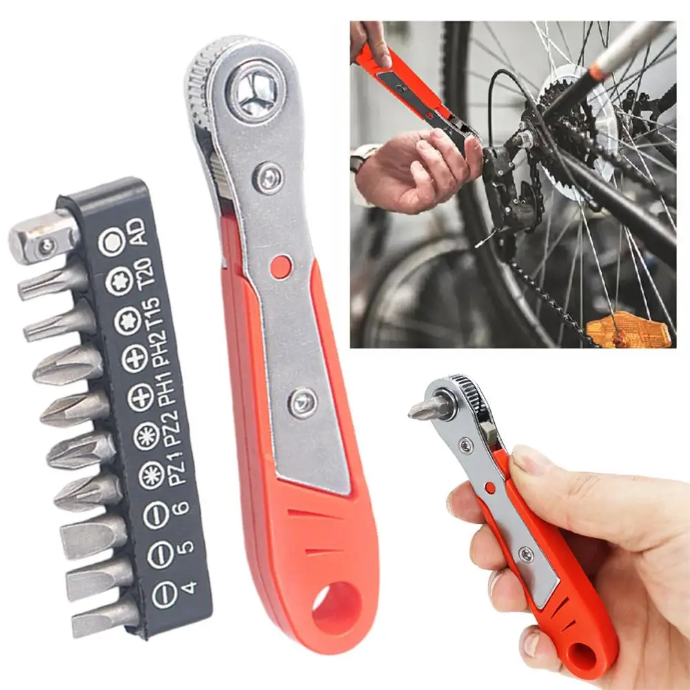 36-Tooth Ratchet Screwdriver – Compact Multi-Bit Tool with L-Shaped Handle for Tight Spaces