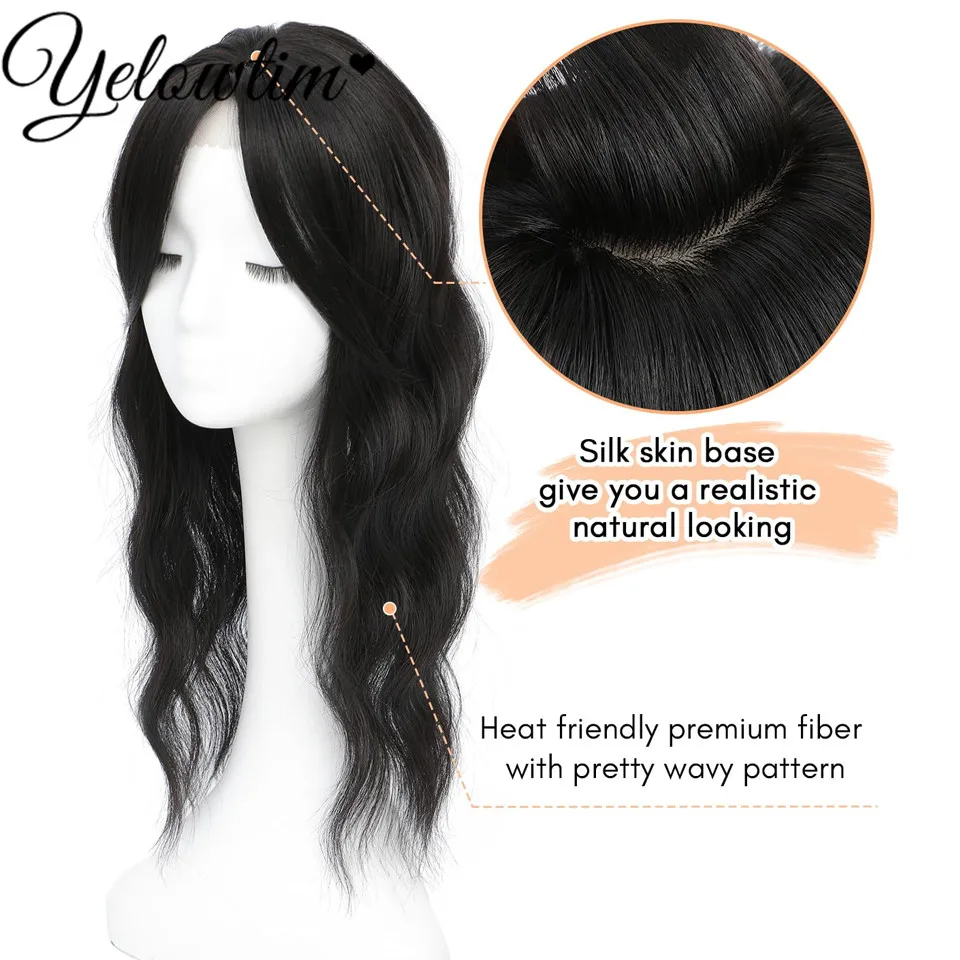 Hair Toppers Hair Pieces Synthetic Long Wavy Curl Replacement Reissue block for Women with Thinning Hair Clip In hair extensions