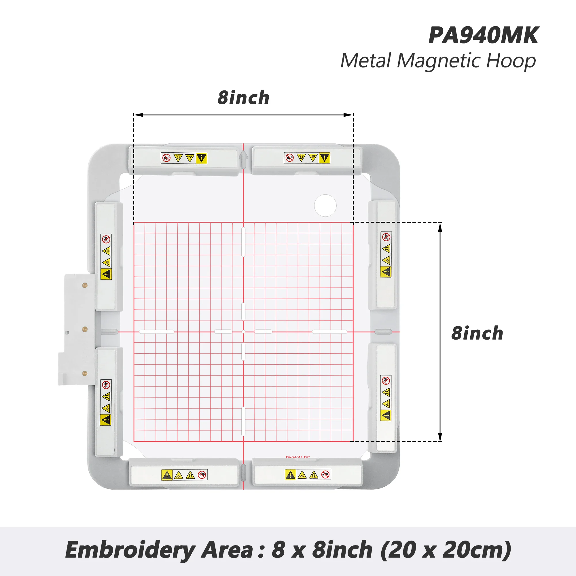 

Magnetic Mighty Hoop PA940MK 8x8in 200x200mm fit for Husqvarna Viking Designer & Pfaff Creative 2.0 Creative Vision