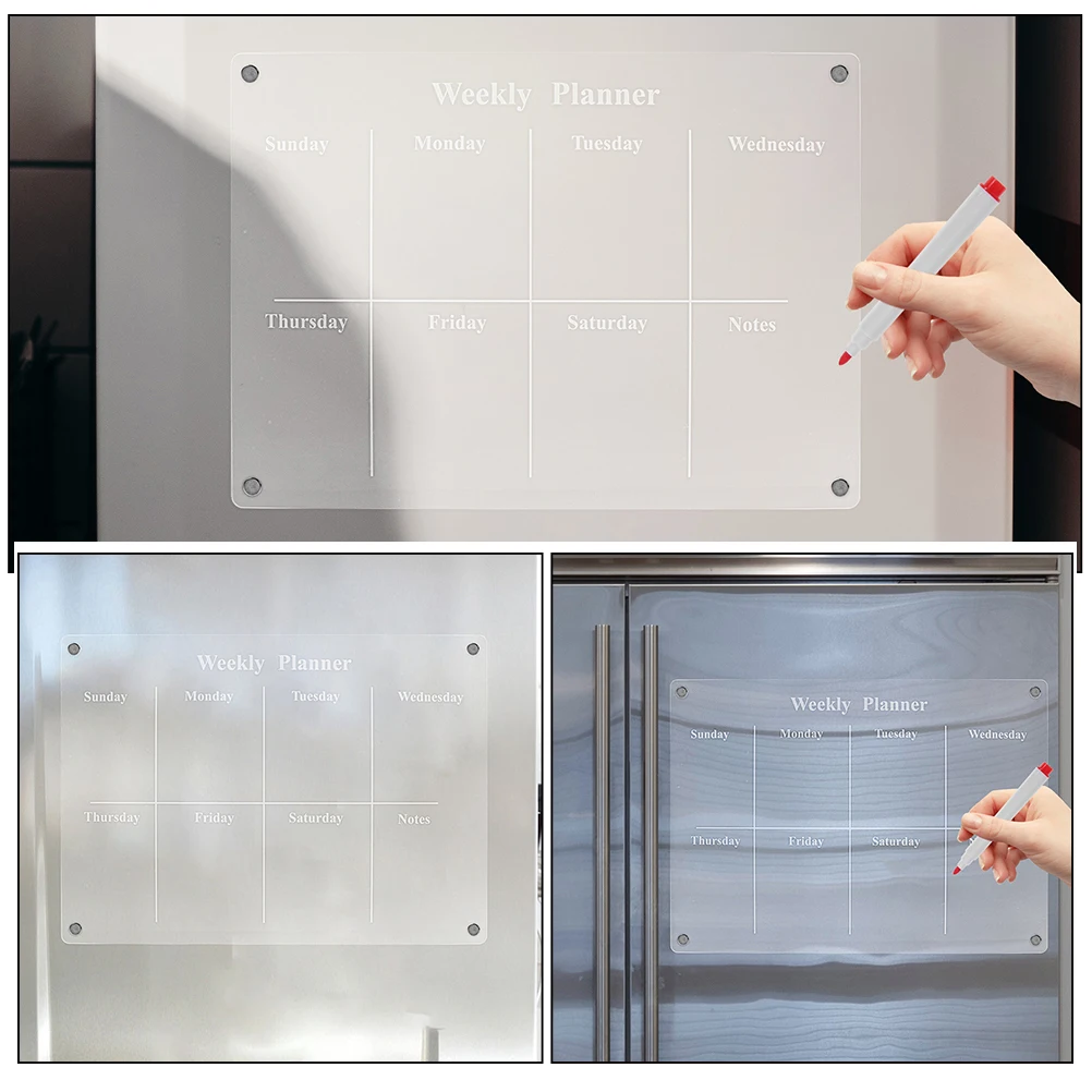 Boards Magnetic Note Fridge Dry Erase The List Calendar for Refrigerator Acrylic